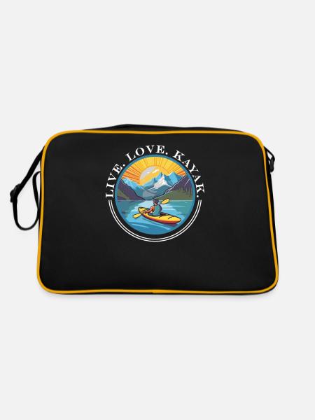 KAYAKS CANOE RAFTING BOAT Kayaking Adults-paddle - Retro Bag - black/gold - Back