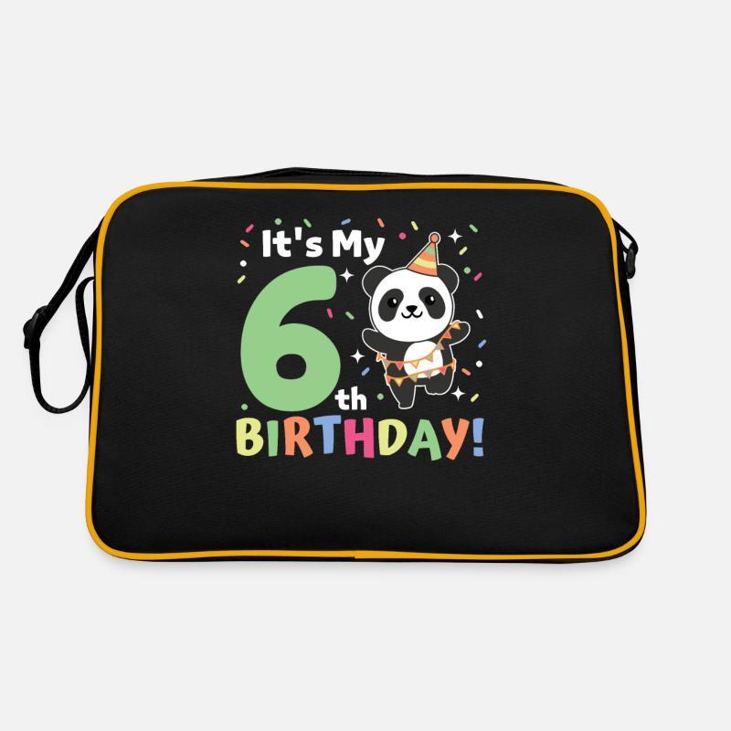 Panda for 6th birthday children six years old Retro Bag