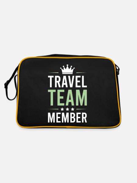 Travel Team - Retro Tasche - Schwarz/Gold - Hinten