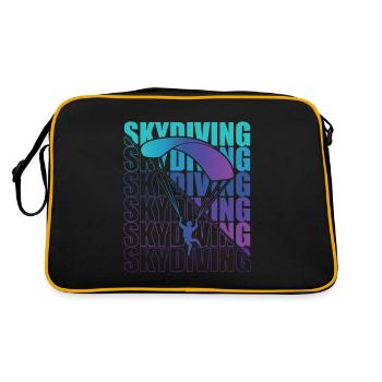 Skydive Freefly Fallschirmspringer Shirt Skydiving - Retro Tasche - Schwarz/Gold - Hinten