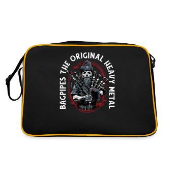 Dudelsackspieler schottischer Bagpipe-Sound - Retro Tasche - Schwarz/Gold - Hinten