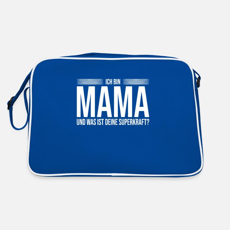 Mama Superkraft Spruch Retro Tasche