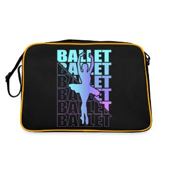 Ballet, Ballerine, Fille, Fille, Danse - Sac Retro - noir/or - Dos