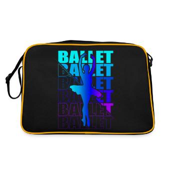 Ballet, Ballerine, Fille, Fille, Danse - Sac Retro - noir/or - Dos