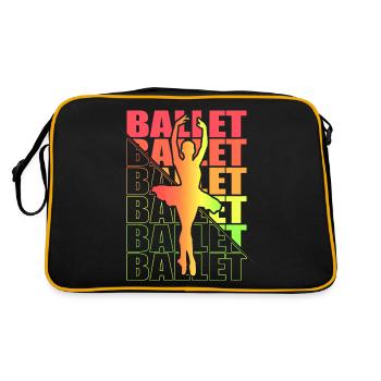 Ballet, Ballerine, Fille, Fille, Danse - Sac Retro - noir/or - Dos