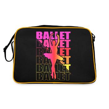Ballet, Ballerine, Fille, Fille, Danse - Sac Retro - noir/or - Dos