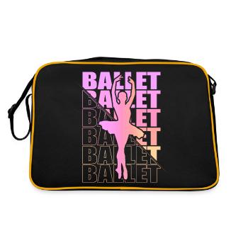 Ballet, Ballerine, Fille, Fille, Danse - Sac Retro - noir/or - Dos