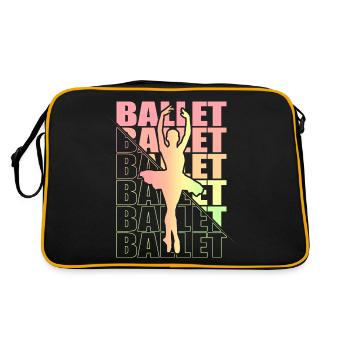 Ballet, Ballerine, Fille, Fille, Danse - Sac Retro - noir/or - Dos