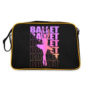 Ballet, Ballerine, Fille, Fille, Danse - Sac Retro - noir/or - Dos