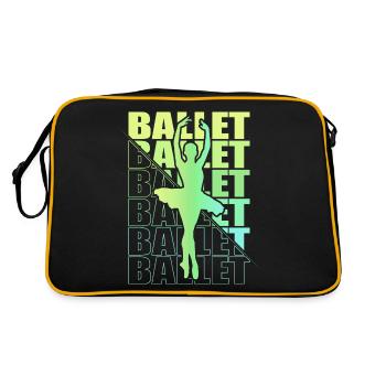 Ballet, Ballerine, Fille, Fille, Danse - Sac Retro - noir/or - Dos