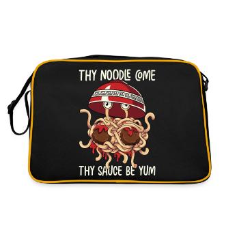 Flying Spaghetti Monster FSM - Retro Bag - black/gold - Back