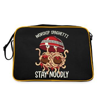 Flying Spaghetti Monster FSM - Retro Bag - black/gold - Back