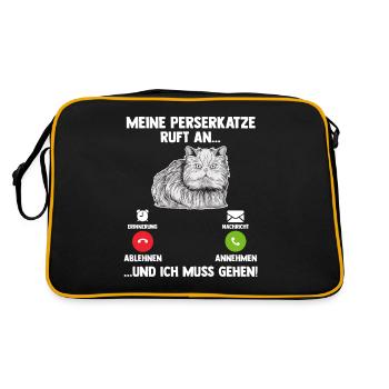 Persakatze Katze - Retro Tasche - Schwarz/Gold - Hinten
