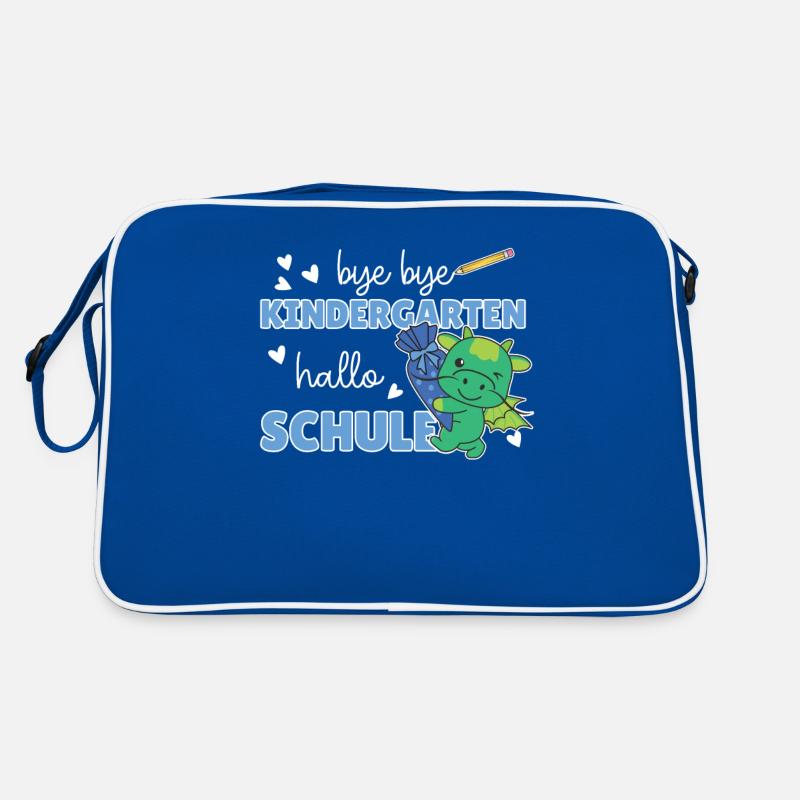 bye bye Kindergarten hallo Schule Drache Retro Tasche