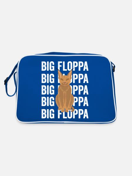Big Floppa Caracal Cat Meme - Sac Retro - bleu/blanc - Dos