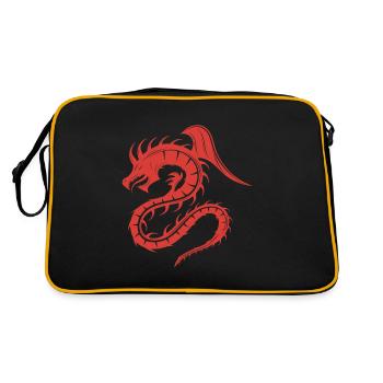 Chinesischer Drache - Retro Tasche - Schwarz/Gold - Hinten