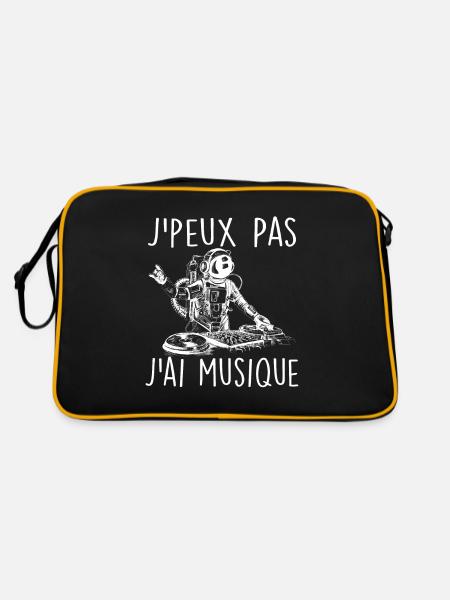 J'peux Pas J'ai Musique | J'aime la Musique - Sac Retro - noir/or - Dos