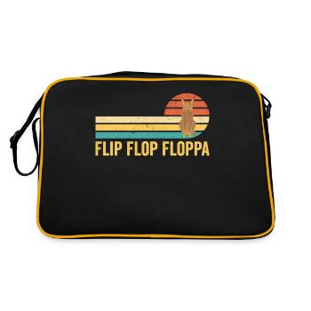 Big Floppa Karakal Katze Meme Retro - Retro Tasche - Schwarz/Gold - Hinten