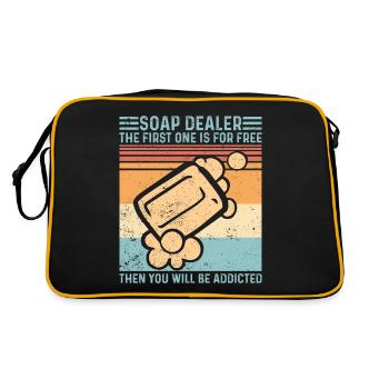 Funny soap making soap merchant - Retro Bag - black/gold - Back