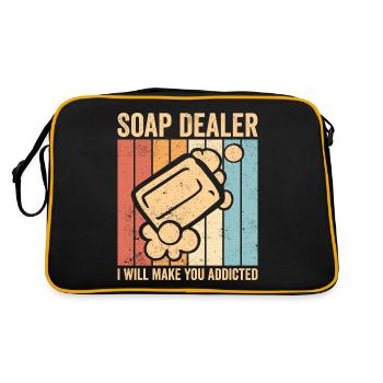 Funny soap making soap merchant - Retro Bag - black/gold - Back