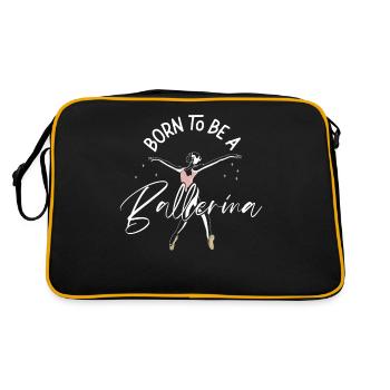 Ballet Dancer Dance Girl Ballerina - Retro Tasche - Schwarz/Gold - Hinten