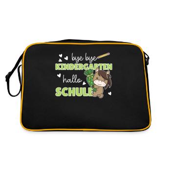 Bye bye Kindergarten Hello School Horse - Sac Retro - noir/or - Dos