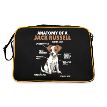 Dog Explanation Anatomy of Jack Russell - Retro Bag - black/gold - Back