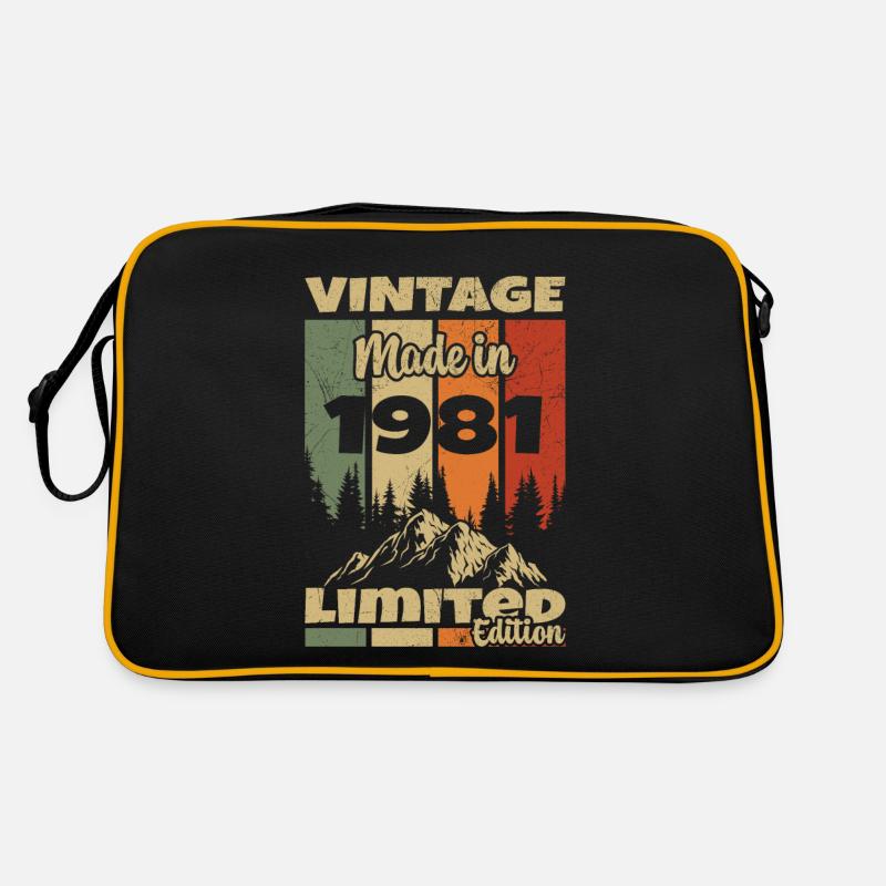 1981 Vintage Original 1981 Geburtstagsgeschenk - Retro Tasche - Schwarz/Gold