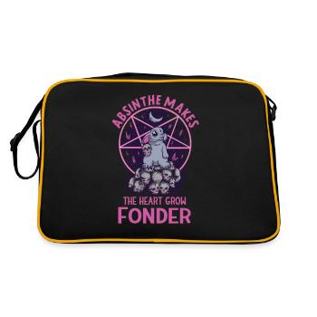 Satan Beelzebub Teufel Gothic Pentagram Mystisch - Retro Tasche - Schwarz/Gold - Hinten