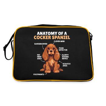 Dog Explanation Anatomy of a Cocker Spaniel - Retro Bag - black/gold - Back