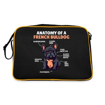 Dog Explanation Anatomy of a French Bulldog - Retro Bag - black/gold - Back