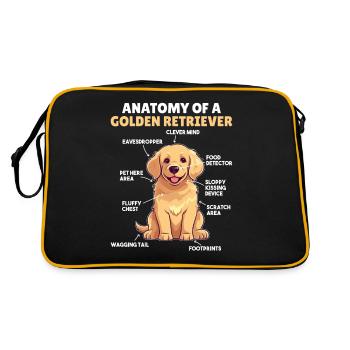 Dog Explanation Anatomy of a Golden Retriever - Retro Bag - black/gold - Back
