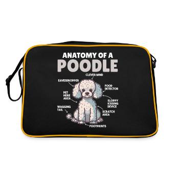 Dog Explanation Anatomy of a Poodle - Retro Bag - black/gold - Back