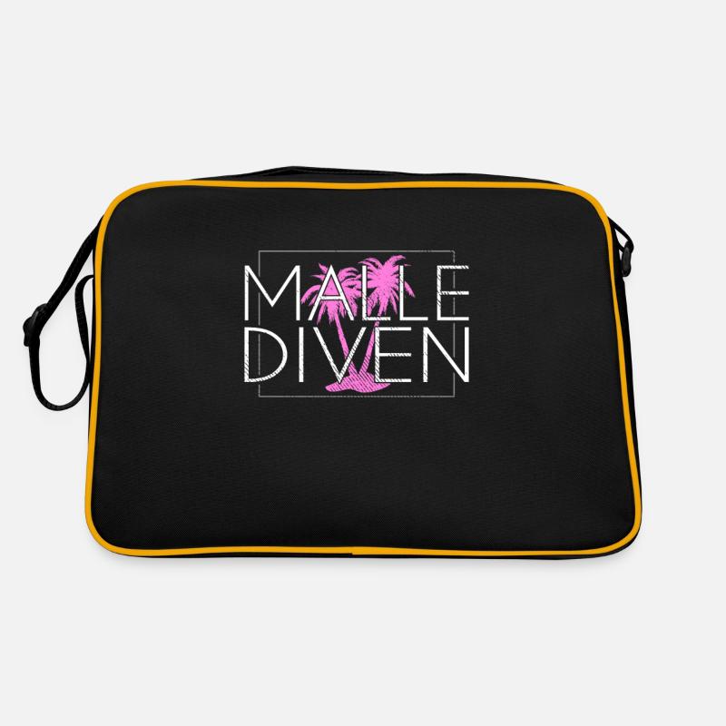 Malle Diven - Retro Tasche - Schwarz/Gold