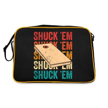 Funny Cornhole Corn Hole Retro - Retro Bag - black/gold - Back