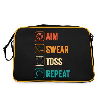 Lustiges Cornhole Corn Hole Retro - Retro Tasche - Schwarz/Gold - Hinten