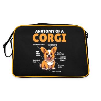 Dog explanation Anatomy of a Corgi - Retro Bag - black/gold - Back