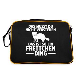 Das ist so ein Frettchen Ding - Retro Tasche - Schwarz/Gold - Hinten