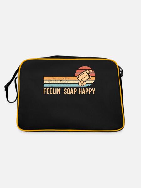 Funny soap making soap maker - Retro Bag - black/gold - Back