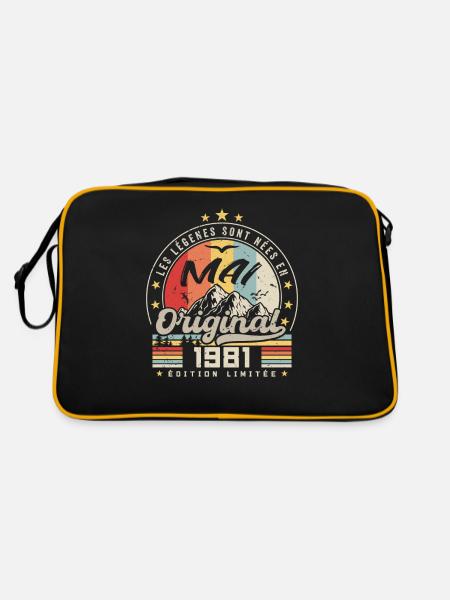 Légendes Mai 1981 Cadeau D'anniversaire Mai 1981 - Sac Retro - noir/or - Dos