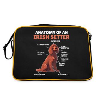 Dog Explanation Anatomy of an Irish Setter - Retro Bag - black/gold - Back