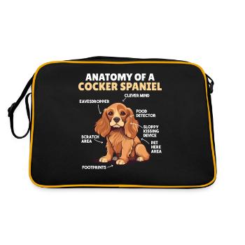 Dog Explanation Anatomy of a Cocker Spaniel - Retro Bag - black/gold - Back