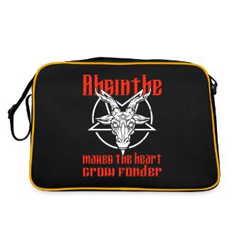 Satan Beelzebub Teufel Gothic Pentagram Mystisch - Retro Tasche - Schwarz/Gold - Hinten