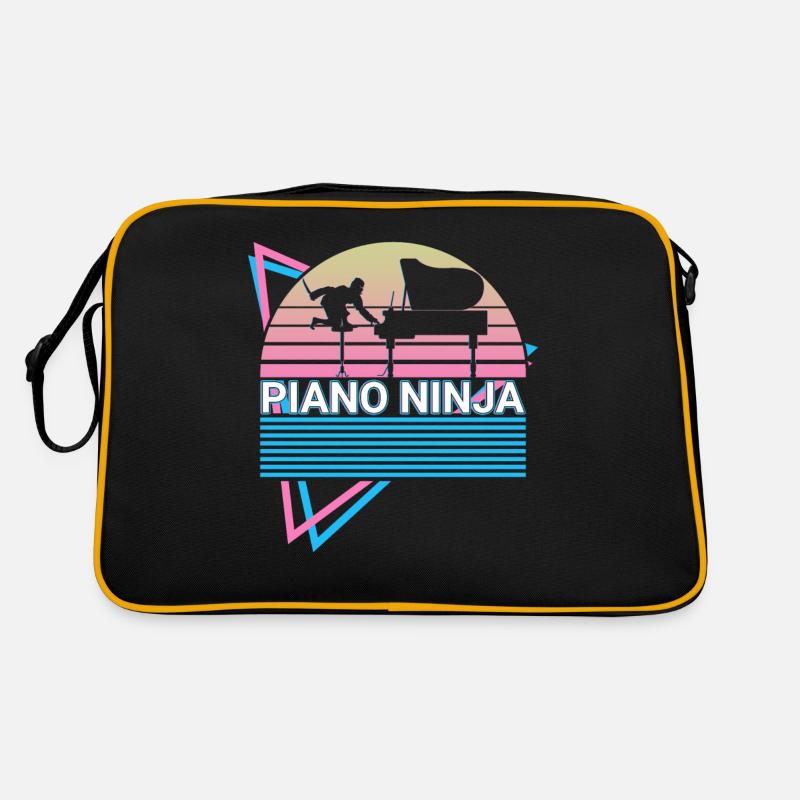 Klavier Ninja Keyboard Klavier Retro - Retro Tasche - Schwarz/Gold