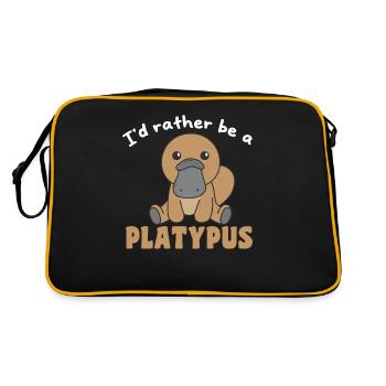 Je préfère être un ornithorynque - animal mignon - Sac Retro - noir/or - Dos