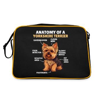 Dog explanation Anatomy of a Yorkshire Terrier - Retro Bag - black/gold - Back