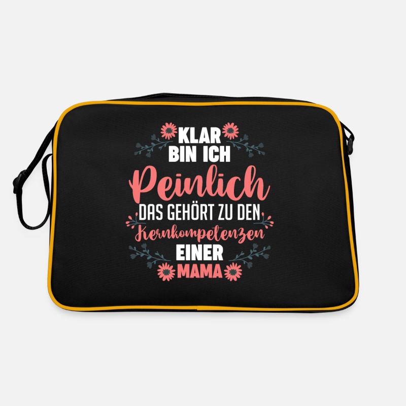 Muttertag Mutter Mama - Retro Tasche - Schwarz/Gold
