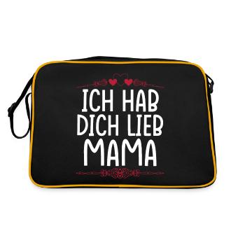 Ich Hab Dich Lieb Mama - Retro Tasche - Schwarz/Gold - Hinten