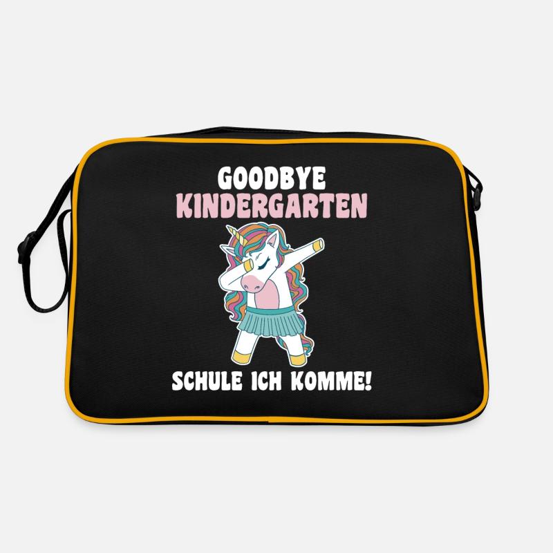 Schulkind Schulbeginn Einhorn Einschulung Retro Tasche