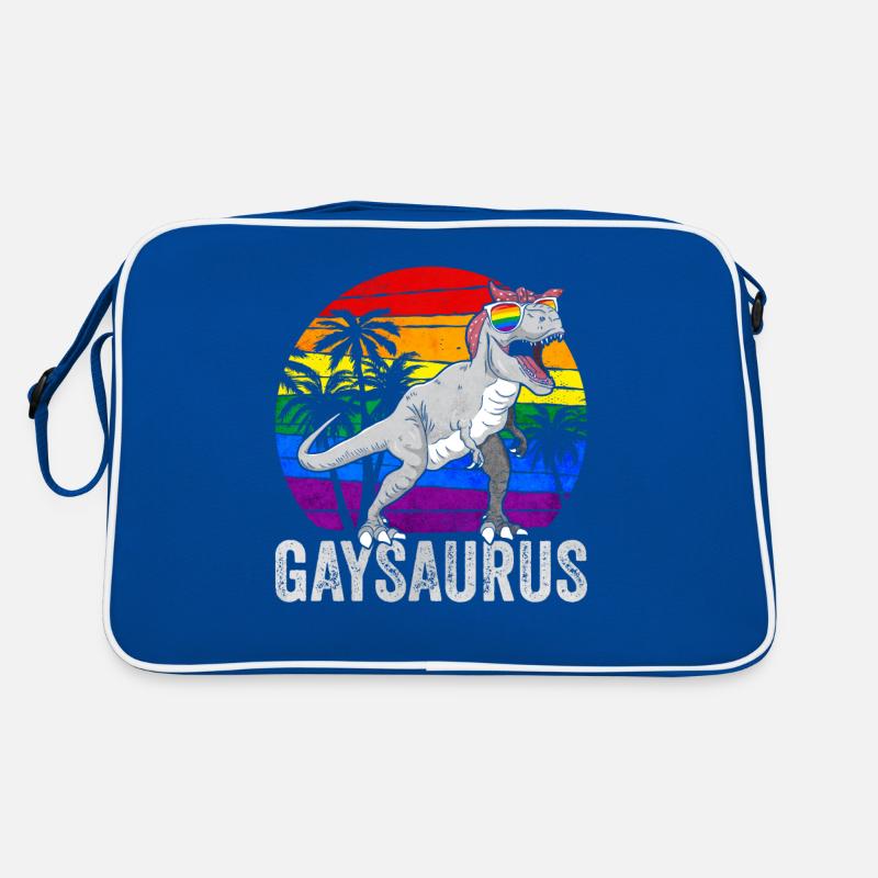 Gay Pride Rainbow Flag Dinosaur Tr Retro Bag